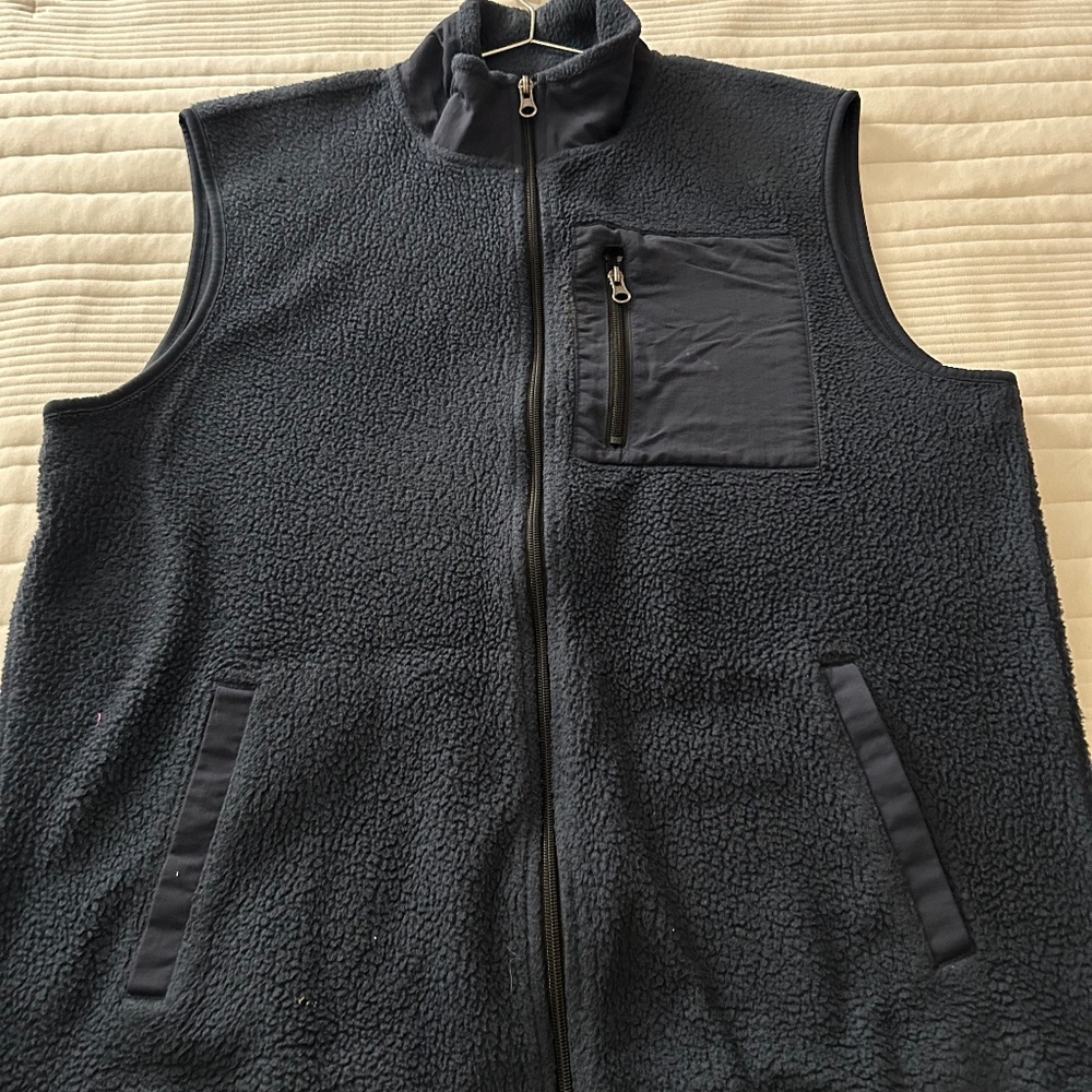 Navy fleece vest